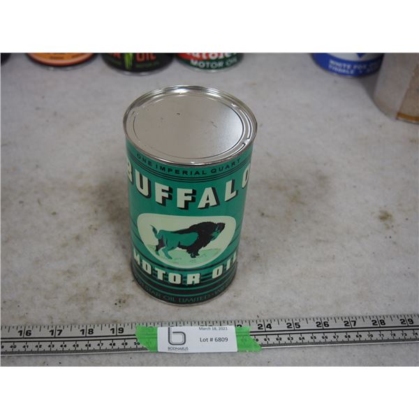 Buffalo Motor Oil 1 Imp Quarter Rewrapped Can
