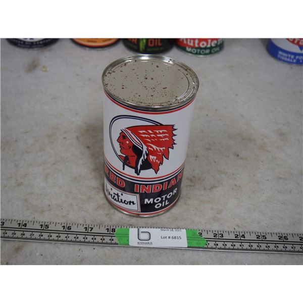 Red Indian Aviation Motor Oil 1 Quart Re-Wrapped Can