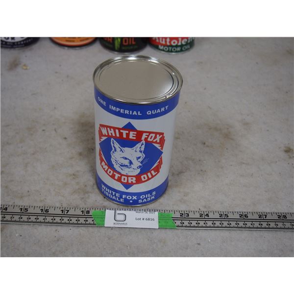 White Fox Motor Oil 1 Quart Re-Wrapped Can
