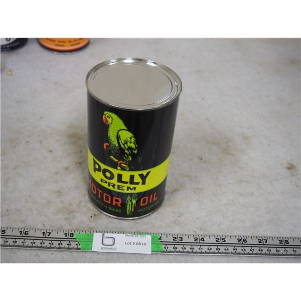 Polly PREM Motor Oil 1 Quart Re-Wrapped Can
