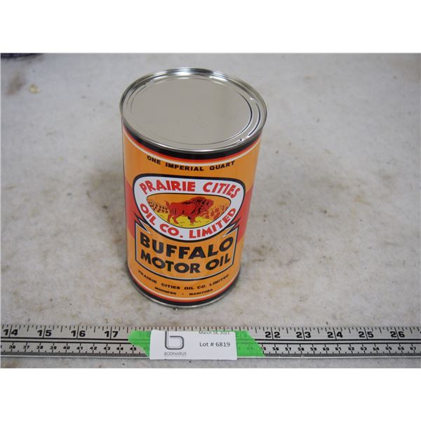 Prairie Cities Oil Co LTD Buffalo Motor Oil 1 Quart Re-Wrapped Can