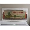 Image 1 : Sweet Caporal Tobacco Carboard Sign on Wood with Plexiglass - Sign 18 by 45.5"