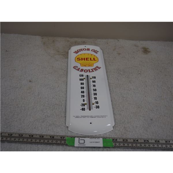 Shell Motor Oil Gasoline Thermometer 17.25"