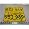 Image 1 : 1961 Alberta Farm Com VEH Pair of License Plates