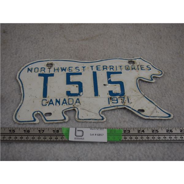 1971 NWT License Plate