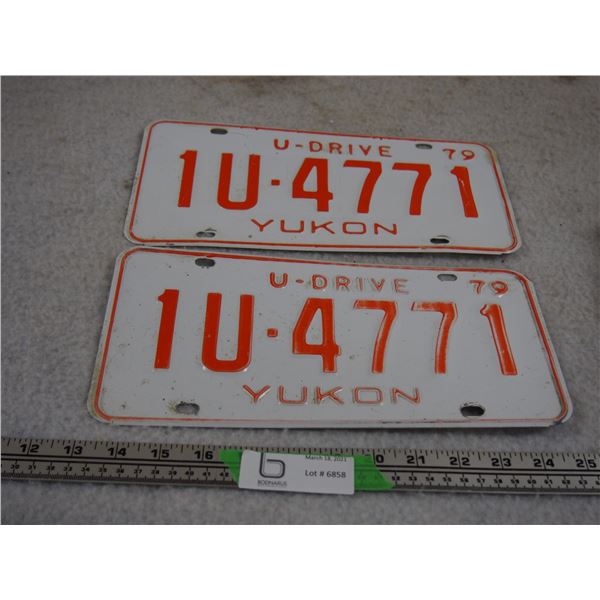 1979 Yukon U Drive Pair of License Plates
