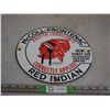 Image 1 : Red Indian McColl Finntome Enamel Sign 11.75" Diameter