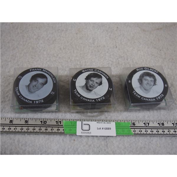 3X THE MONEY - Team Canada 1972 Hockey Pucks