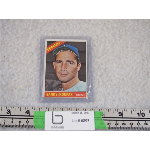 Dodgers Sandy Koufux Baseball Card 1950-60s