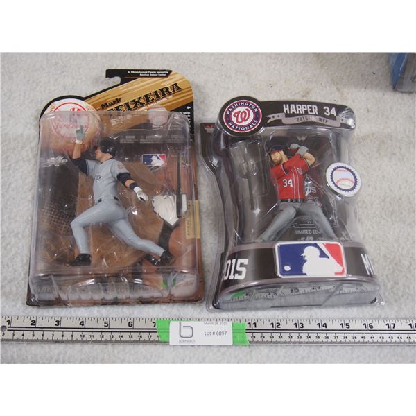 2X THE MONEY - Baseball Figurines Mark Teixeira and Bryce Harper Sealed