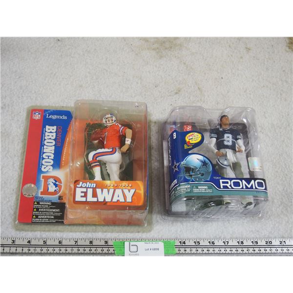 2X THE MONEY - NFL Figurines Jogn Elway and Tony Romo Sealed