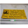 Image 1 : Vintage Hartford Fire Insurance Sign 11 by 19.5"