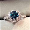 Image 1 : PLATINUM BLUE DIAMOND(1CT) 52 DIAMONDS (0.5CT) RING SIZE 4.5