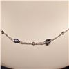 Image 1 : 14K NATURAL BLUE SAPPHIRE(6.8CT) TEN BEZEL SET DIAMONDS (0.9CT) NECKLACE 16"