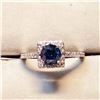 Image 1 : PLATINUM BLUE DIAMOND (0.77CT) THIRTY DIAMONDS (0.32CT) RING SIZE 6