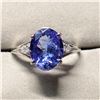 Image 1 : PLATINUM NATURAL TANZANITE(2.35CT) TWO DIAMOND (0.06CT) RING SIZE 7