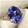 Image 2 : PLATINUM NATURAL TANZANITE(2.35CT) TWO DIAMOND (0.06CT) RING SIZE 7