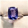 Image 1 : 10K NATURAL TANZANITE (3CT) SIX ROUND DIAMOND (0.12CT) RING SIZE 6