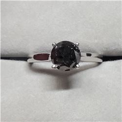 PLATINUM BLACK DIAMOND (1.5CT) 2 DIAMONDS (0.04CT) RING SIZE 5