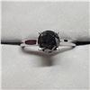 Image 1 : PLATINUM BLACK DIAMOND (1.5CT) 2 DIAMONDS (0.04CT) RING SIZE 5