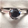 Image 2 : PLATINUM BLACK DIAMOND (1.5CT) 2 DIAMONDS (0.04CT) RING SIZE 5