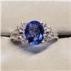 Image 1 : 10K NATURAL TANZANITE (1.8CT) TEN DIAMONDS (0.2CT) RING SIZE 6