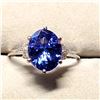 Image 1 : PLATINUM NATURAL TANZANITE (2.15CT) SIX ROUND DIAMOND (0.06CT) RING SIZE 6.5