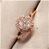 Image 2 : 10K PRONG SET DIAMOND (0.75CT) 10 NATURAL PINK DIAMONDS (0.44CT) RING SIZE 6