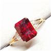 Image 2 : 10K VERY INTENSE RED GARNET (1.9CT) 4 DIAMONDS(0.08CT) RING SIZE 6.5