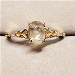 10K NATURAL RARE ZULTANITE(1CT) TEN DIAMONDS(0.12CT) RING SIZE 6.5