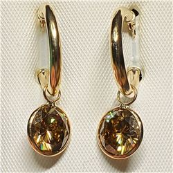 14K YELLOW MOISSANITES(3.8CT) EARRINGS