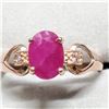 Image 1 : 10K NATURAL BURMA RUBY(1.5CT) TWO DIAMONDS(0.03CT) RING 7.5