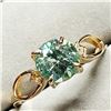 Image 2 : 10K GREEN MOISSANITE(1.24CT) TWO DIAMONDS(0.02CT) RING SIZE 6.75