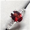 Image 2 : 10K NATURAL PYROPE GARNET (1.4CT) 5 DIAMONDS(0.15CT) RING SIZE 6.25