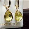 Image 1 : 14K NATURAL RARE LEMON QUARTZ(11.3CT) EARRINGS