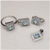 Image 1 : SILVER BLUE TOPAZ(3.5CT) CZ(0.5CT) SET