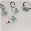 Image 1 : SILVER NATURAL EMERALD(5.8CT) CZ(0.6CT) SET