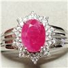 Image 1 : SILVER RUBY(1.58CT) CZ(0.2CT) RING SIZE