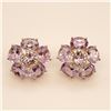 Image 1 : SILVER AMETHYST WHITE TOPAZ(7.4CT) EARRINGS