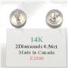 Image 2 : 14K DIAMOND(0.56CT) EARRINGS