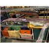 Image 1 : ASSORTED STORAGE LOCKER GOODS INCLUDING: CAR RAMP, 2 PULLERS, TOOL BOX, & MORE