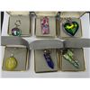Image 1 : 6 PENDANTS IN BOXES; TREE OF LIFE WITH TITANIUM AURA, TITANIUM CRYSTAL, SEDIMENT JASPER, ABALONE