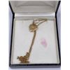Image 1 : HEART PENDANT (MARKED 14K) WITH SMALL DIAMOND AND CHAIN (MARKED 10K)