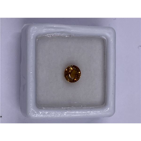 YELLOW GROSSULAR GARNET 1.12CT 5.6 X 5.54 X 4.11MM, YELLOW COLOR, BRILLIANT ROUND CUT, CLARITY VS,