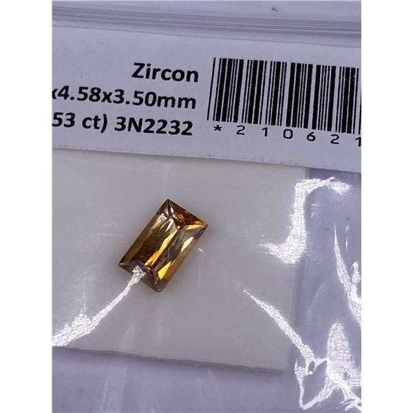 NATURAL ZIRCON (NOT CZ) 1.53CT 7.51 X 4.58 X 3.50MM, OCTAGON CUT, BROWN COLOR, CLARITY VVS, LUSTER