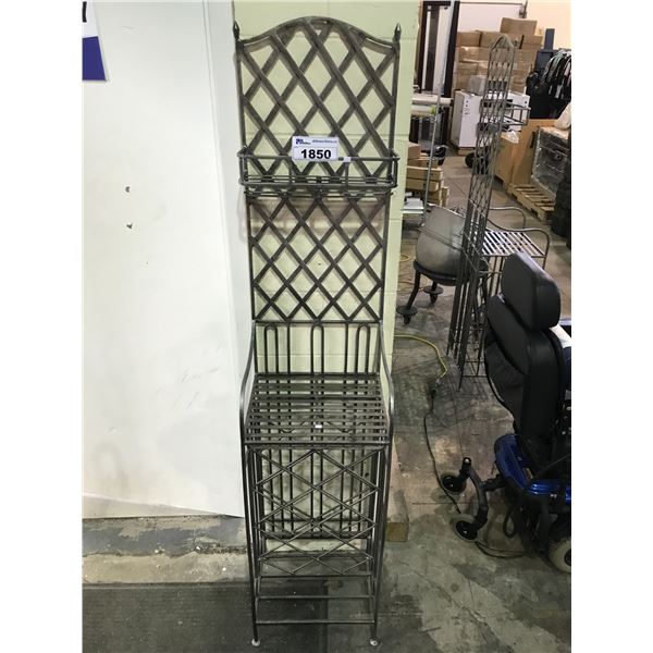 METAL WINE BOTTLE AND WINE GLASS STATION APPROX. 65" X 14" X 12"