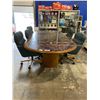 Image 1 : GRANITE TOP CONFERENCE TABLE WITH 5 ROLLING + RECLINING SEATS  APPROX. 10FT X 52"