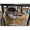Image 1 : THICK STURDY WICKER BASKET WITH DVDS