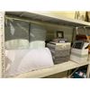 Image 2 : 4 PILLOWS, SOFT OTTOMAN, STORAGE CONTAINERS, BOOKS, & PICTURE FRAME