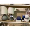 Image 1 : 2 TABLE LAMPS & ASSORTED CONTAINERS